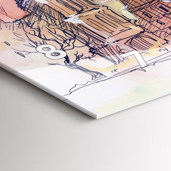 Horloge rectangulaire horizontale Paysage peint de Paris