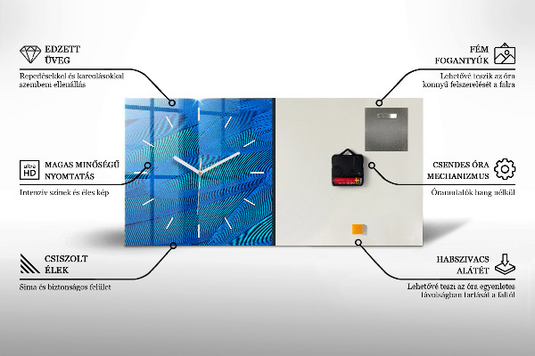 Horloge rectangulaire horizontale 'Dessin d''un œil humain'