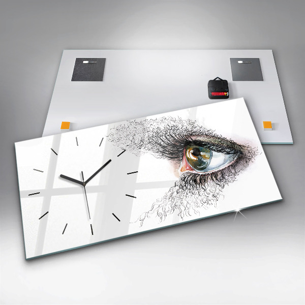 Horloge rectangulaire horizontale 'Dessin d''un œil humain'
