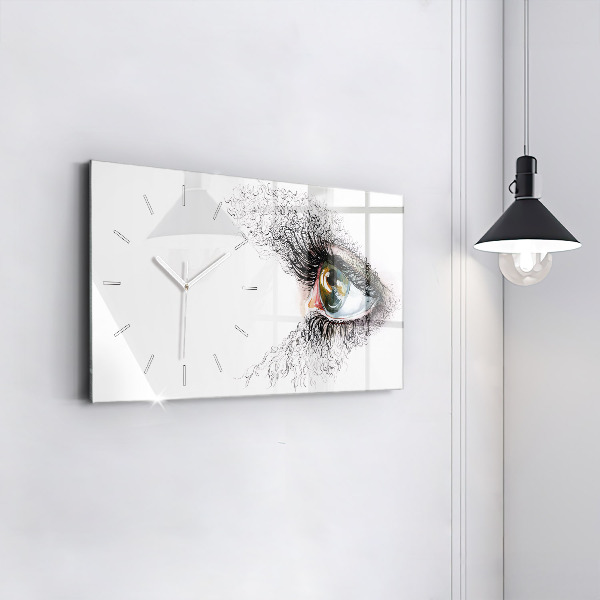 Horloge rectangulaire horizontale 'Dessin d''un œil humain'