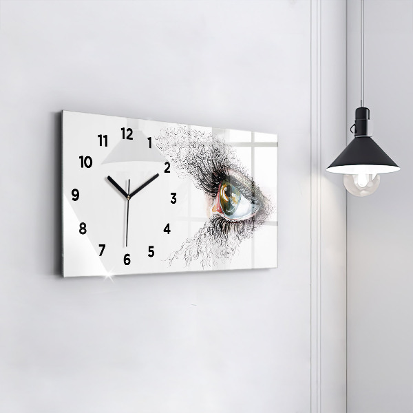 Horloge rectangulaire horizontale 'Dessin d''un œil humain'