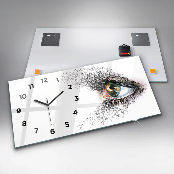 Horloge rectangulaire horizontale 'Dessin d''un œil humain'