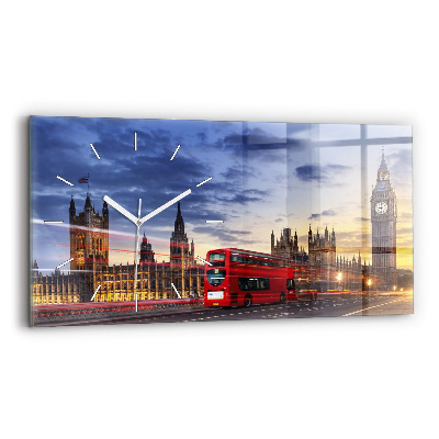 Horloge rectangulaire horizontale Bus rouge de Londres
