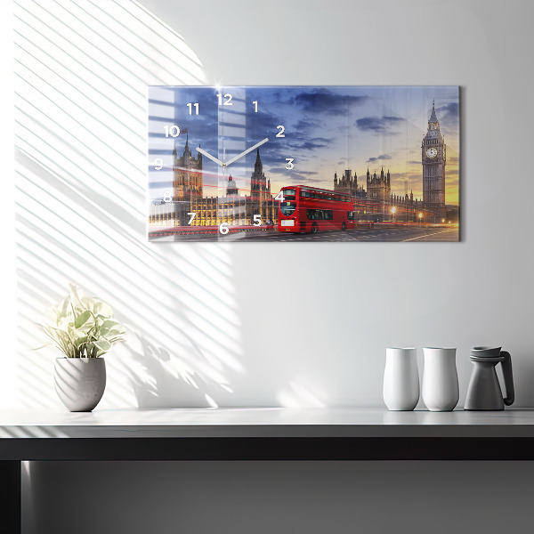 Horloge rectangulaire horizontale Bus rouge de Londres