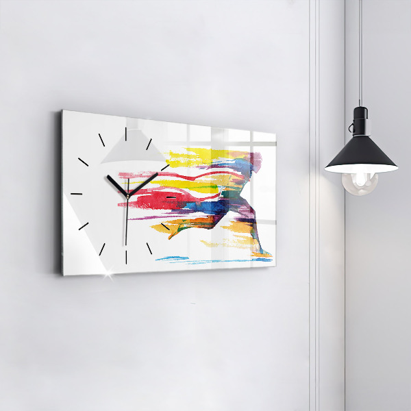 Horloge rectangulaire horizontale Illustration du coureur