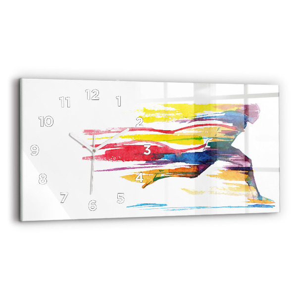 Horloge rectangulaire horizontale Illustration du coureur