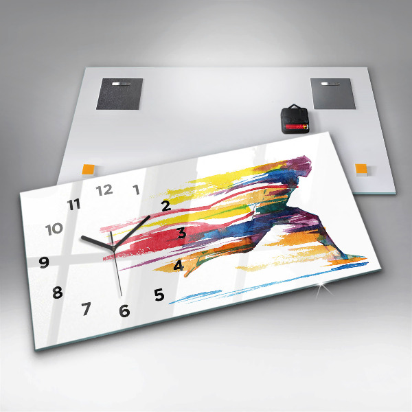 Horloge rectangulaire horizontale Illustration du coureur