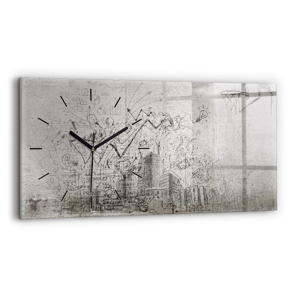 Horloge rectangulaire horizontale Croquis de la ville
