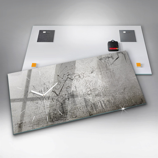 Horloge rectangulaire horizontale Croquis de la ville