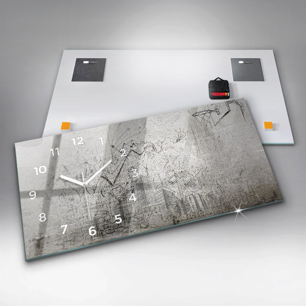 Horloge rectangulaire horizontale Croquis de la ville