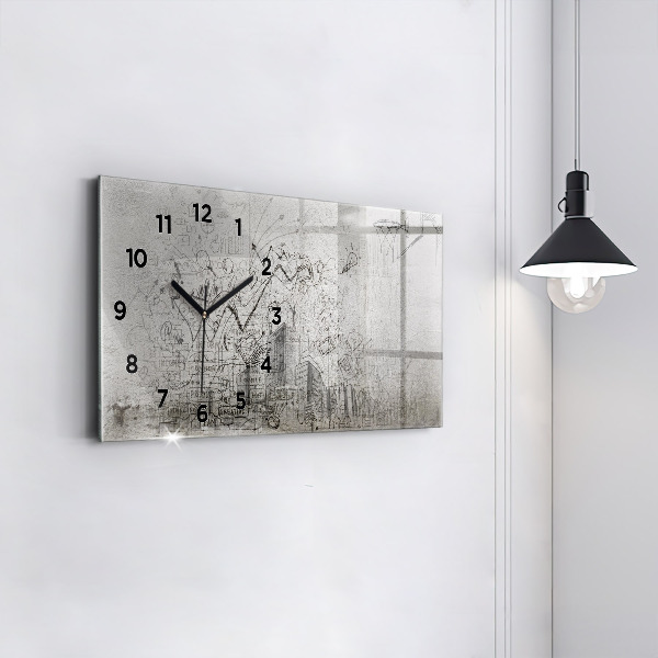 Horloge rectangulaire horizontale Croquis de la ville
