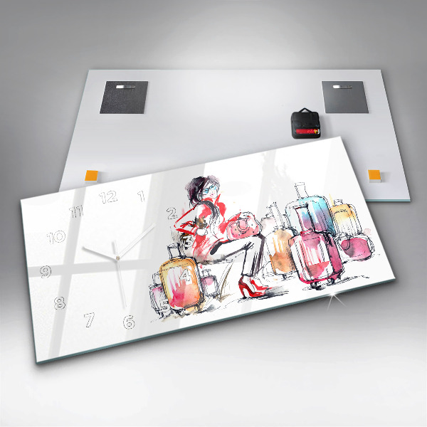 Horloge rectangulaire horizontale Valises de voyage pour femmes