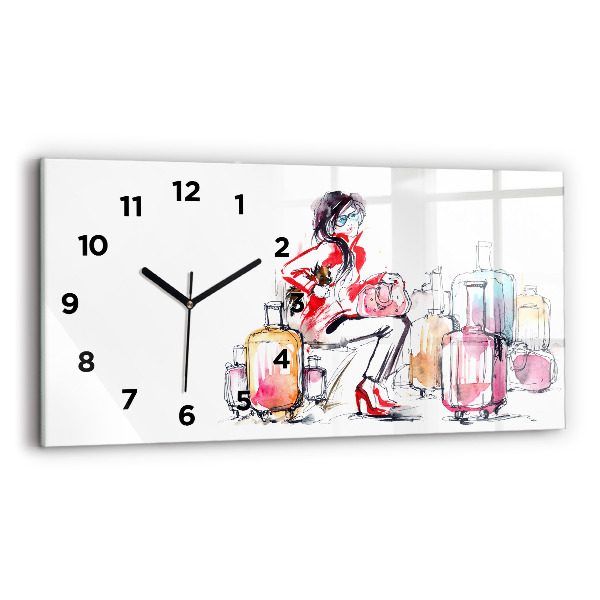 Horloge rectangulaire horizontale Valises de voyage pour femmes