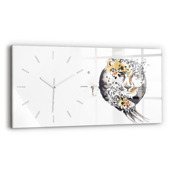 Horloge rectangulaire horizontale 'Guépard à l''intérieur d''un cercle'