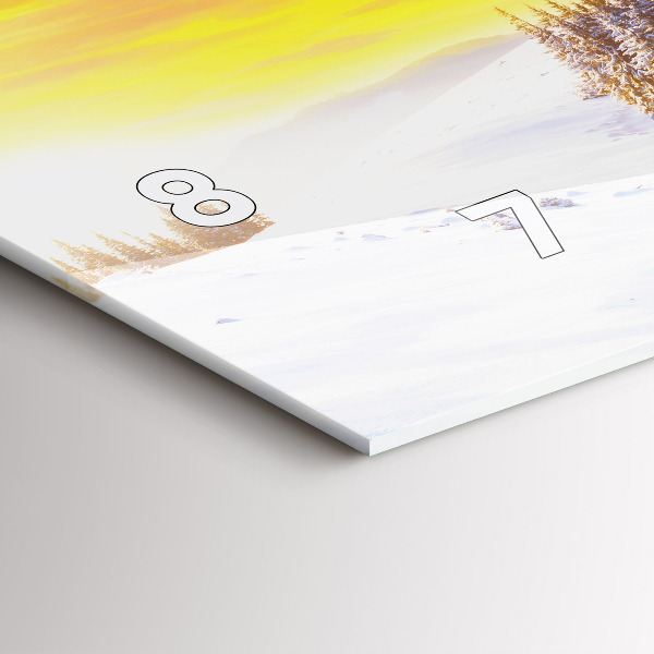 Horloge rectangulaire horizontale 'Paysage de montagne d''hiver'