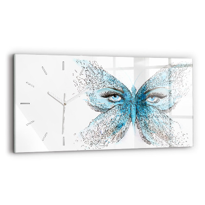 Horloge rectangulaire horizontale Visage de papillon