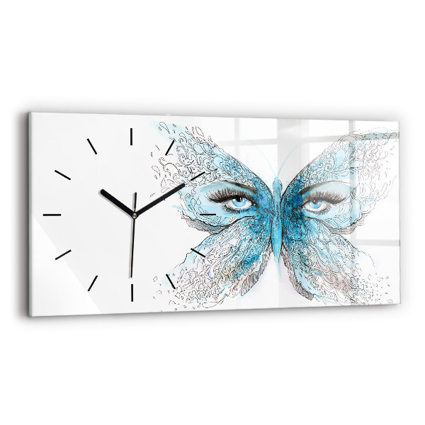 Horloge rectangulaire horizontale Visage de papillon