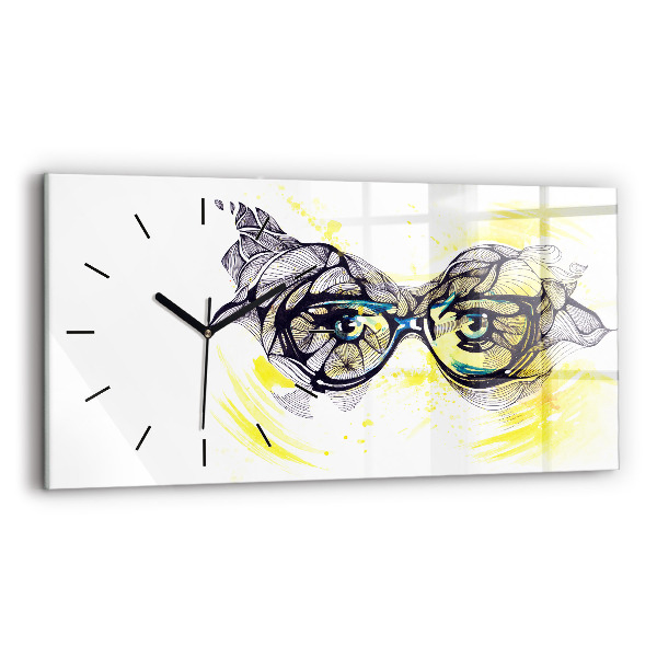 Horloge rectangulaire horizontale Lunettes pour les yeux