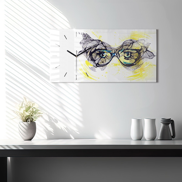 Horloge rectangulaire horizontale Lunettes pour les yeux