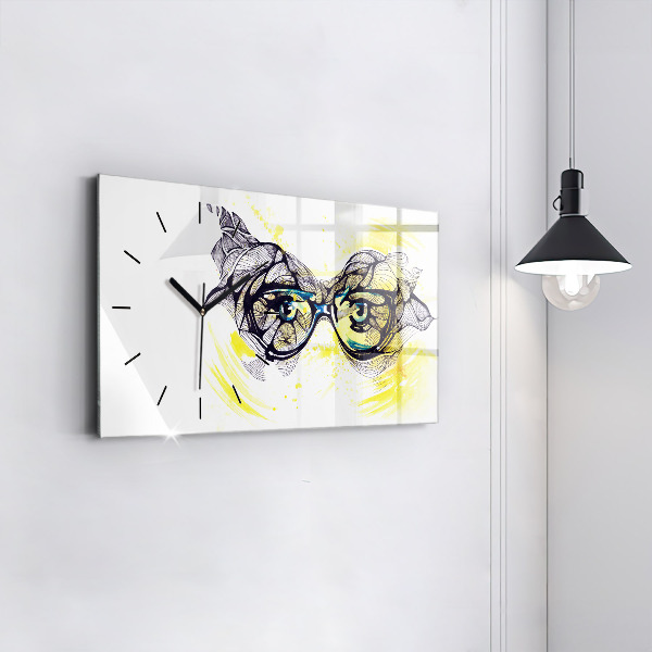 Horloge rectangulaire horizontale Lunettes pour les yeux