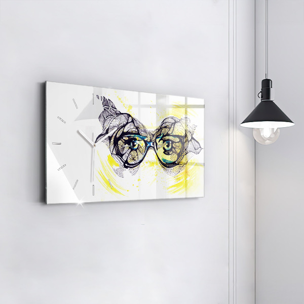 Horloge rectangulaire horizontale Lunettes pour les yeux