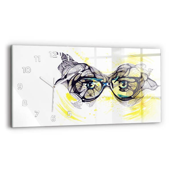 Horloge rectangulaire horizontale Lunettes pour les yeux