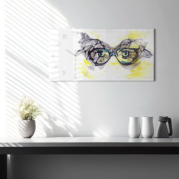 Horloge rectangulaire horizontale Lunettes pour les yeux