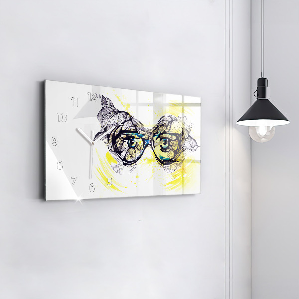 Horloge rectangulaire horizontale Lunettes pour les yeux