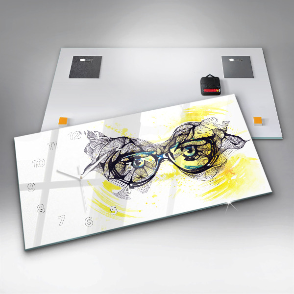 Horloge rectangulaire horizontale Lunettes pour les yeux