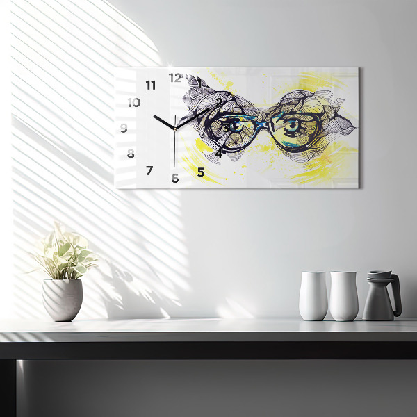 Horloge rectangulaire horizontale Lunettes pour les yeux