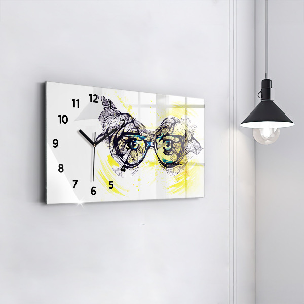 Horloge rectangulaire horizontale Lunettes pour les yeux