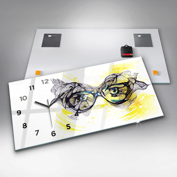Horloge rectangulaire horizontale Lunettes pour les yeux
