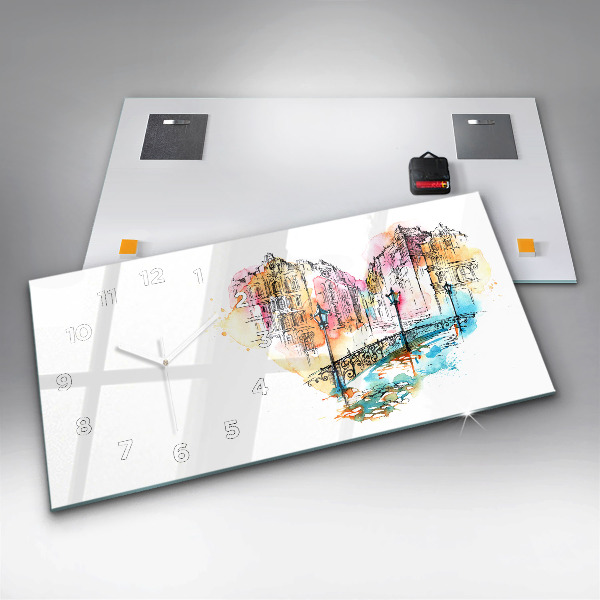 Horloge rectangulaire horizontale Architecture peinte