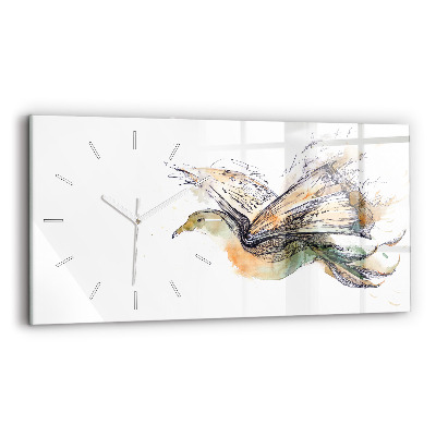 Horloge rectangulaire horizontale Livre sur les oiseaux