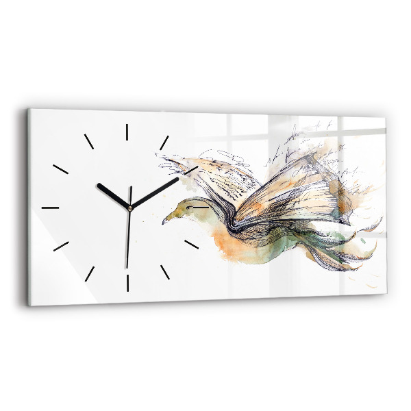 Horloge rectangulaire horizontale Livre sur les oiseaux