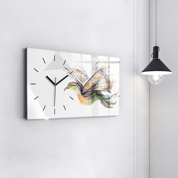 Horloge rectangulaire horizontale Livre sur les oiseaux
