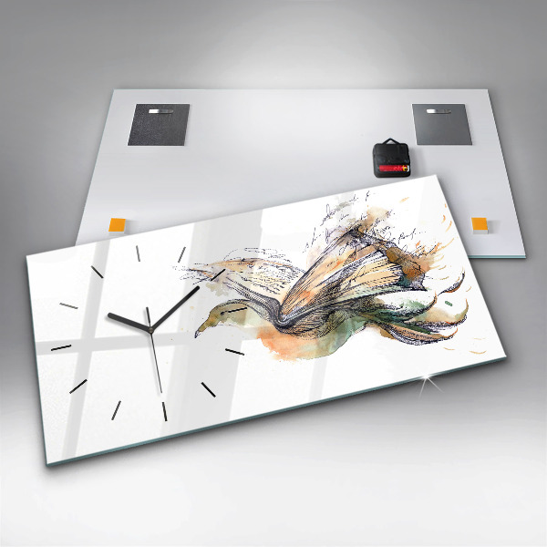 Horloge rectangulaire horizontale Livre sur les oiseaux