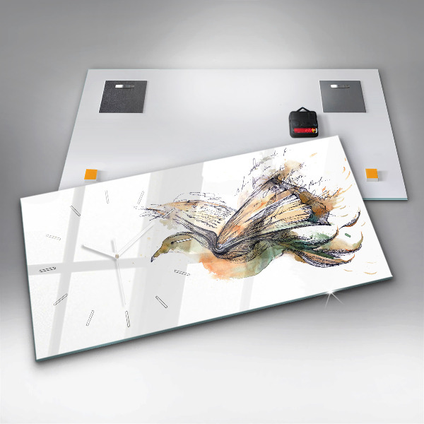 Horloge rectangulaire horizontale Livre sur les oiseaux