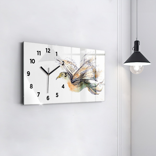 Horloge rectangulaire horizontale Livre sur les oiseaux