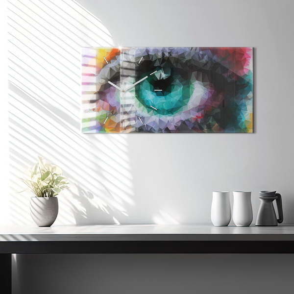 Horloge rectangulaire horizontale Œil humain coloré