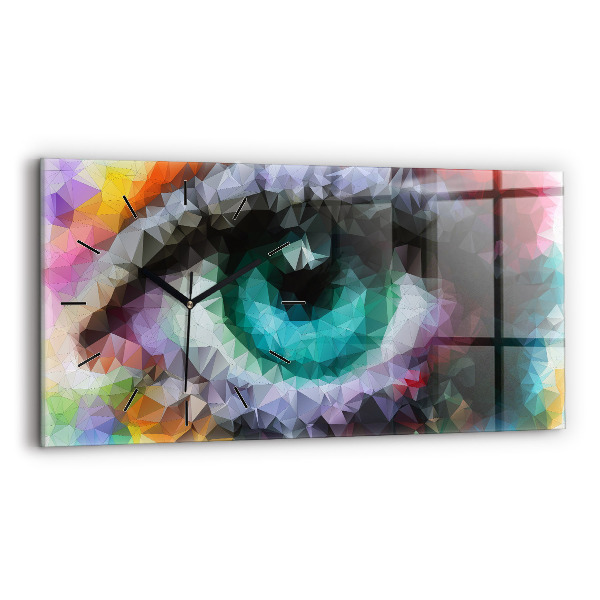 Horloge rectangulaire horizontale Œil humain coloré
