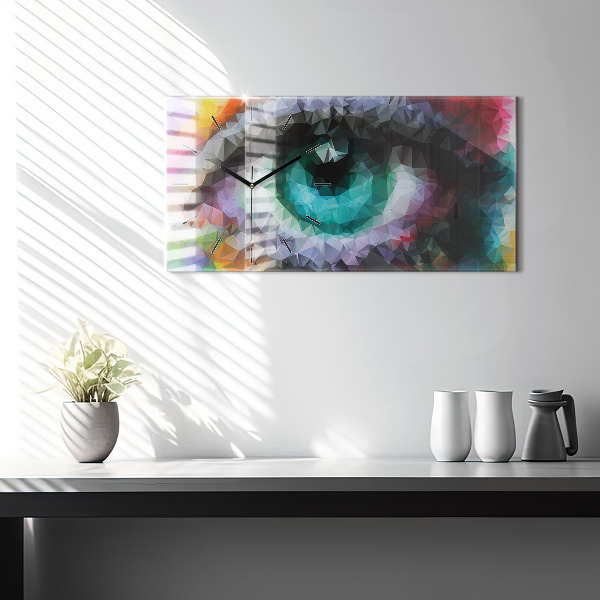 Horloge rectangulaire horizontale Œil humain coloré