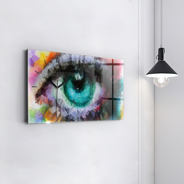 Horloge rectangulaire horizontale Œil humain coloré
