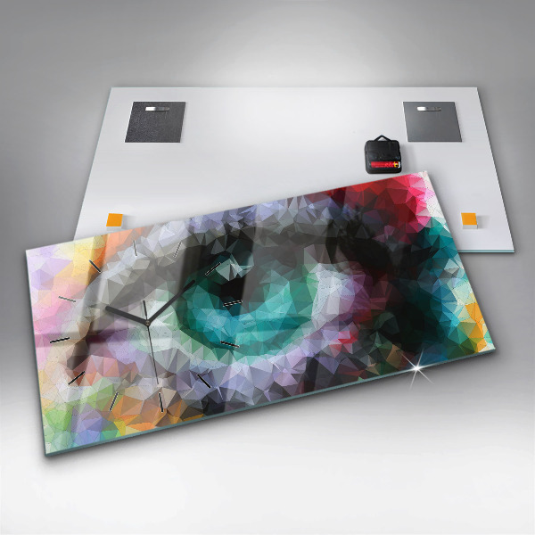 Horloge rectangulaire horizontale Œil humain coloré