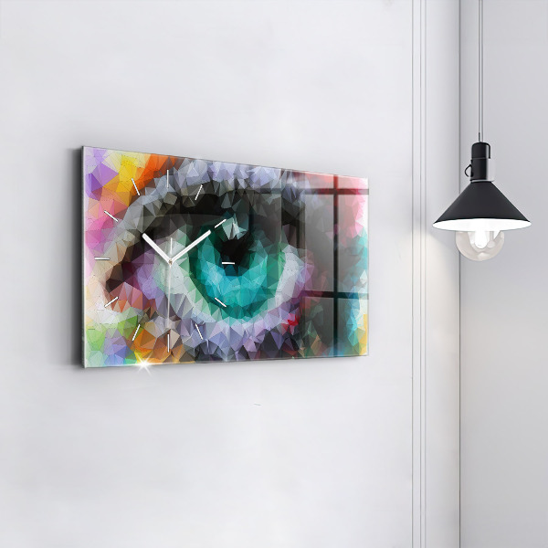 Horloge rectangulaire horizontale Œil humain coloré