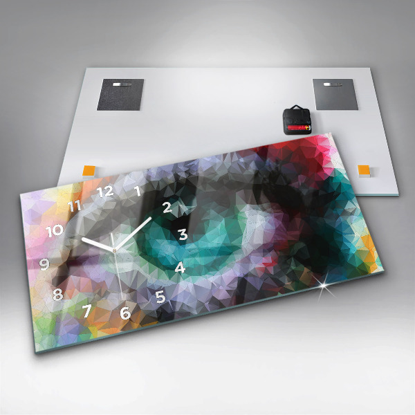 Horloge rectangulaire horizontale Œil humain coloré