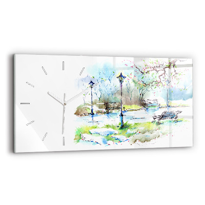 Horloge rectangulaire horizontale Printemps pittoresque