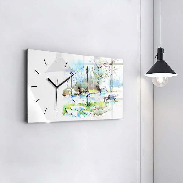 Horloge rectangulaire horizontale Printemps pittoresque