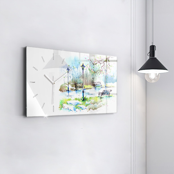 Horloge rectangulaire horizontale Printemps pittoresque