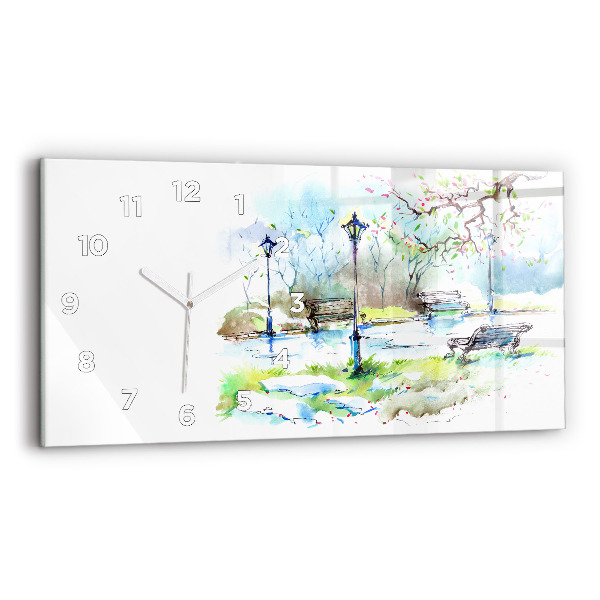 Horloge rectangulaire horizontale Printemps pittoresque